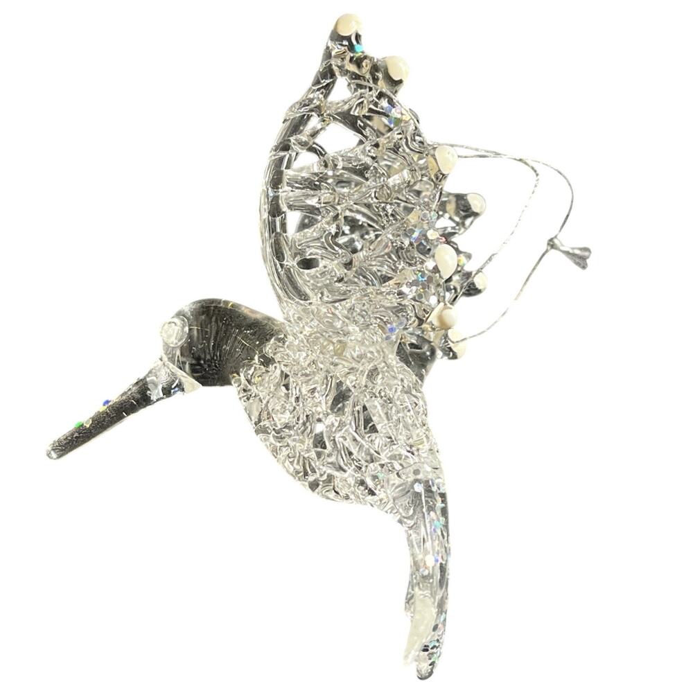 Hand‑Blown Spun Glass Hummingbird Ornament – Artisan Art Glass Holiday Décor